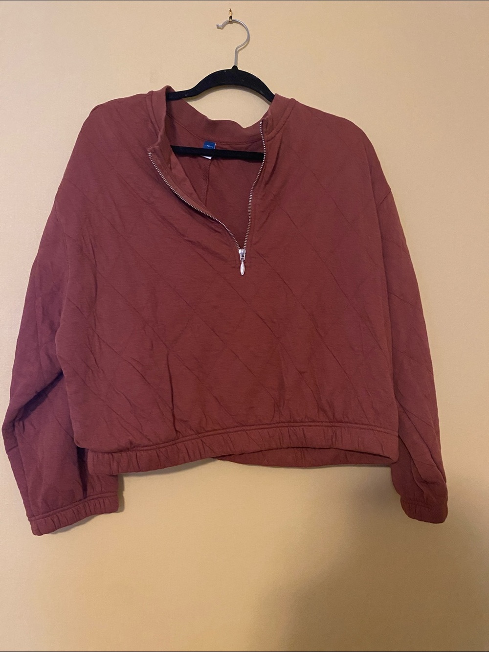 Women’s Half-Zip Quilted Pullover - Rust